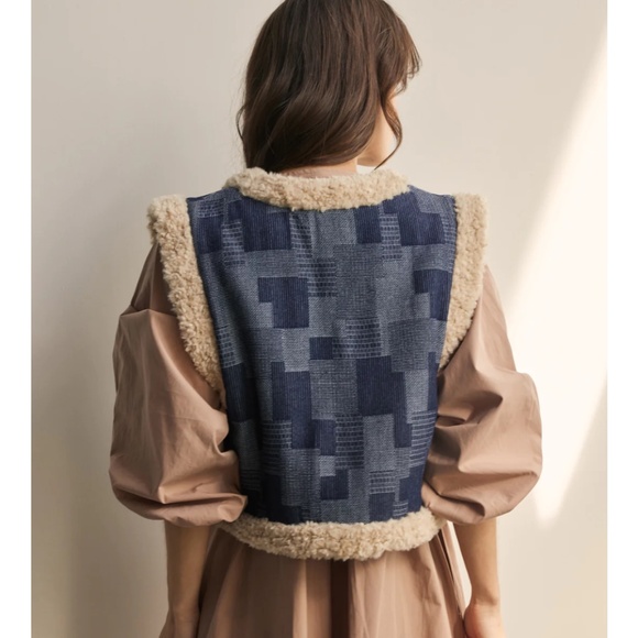Amente indigo Japanese boro patchwork Vest - Picture 5 of 11